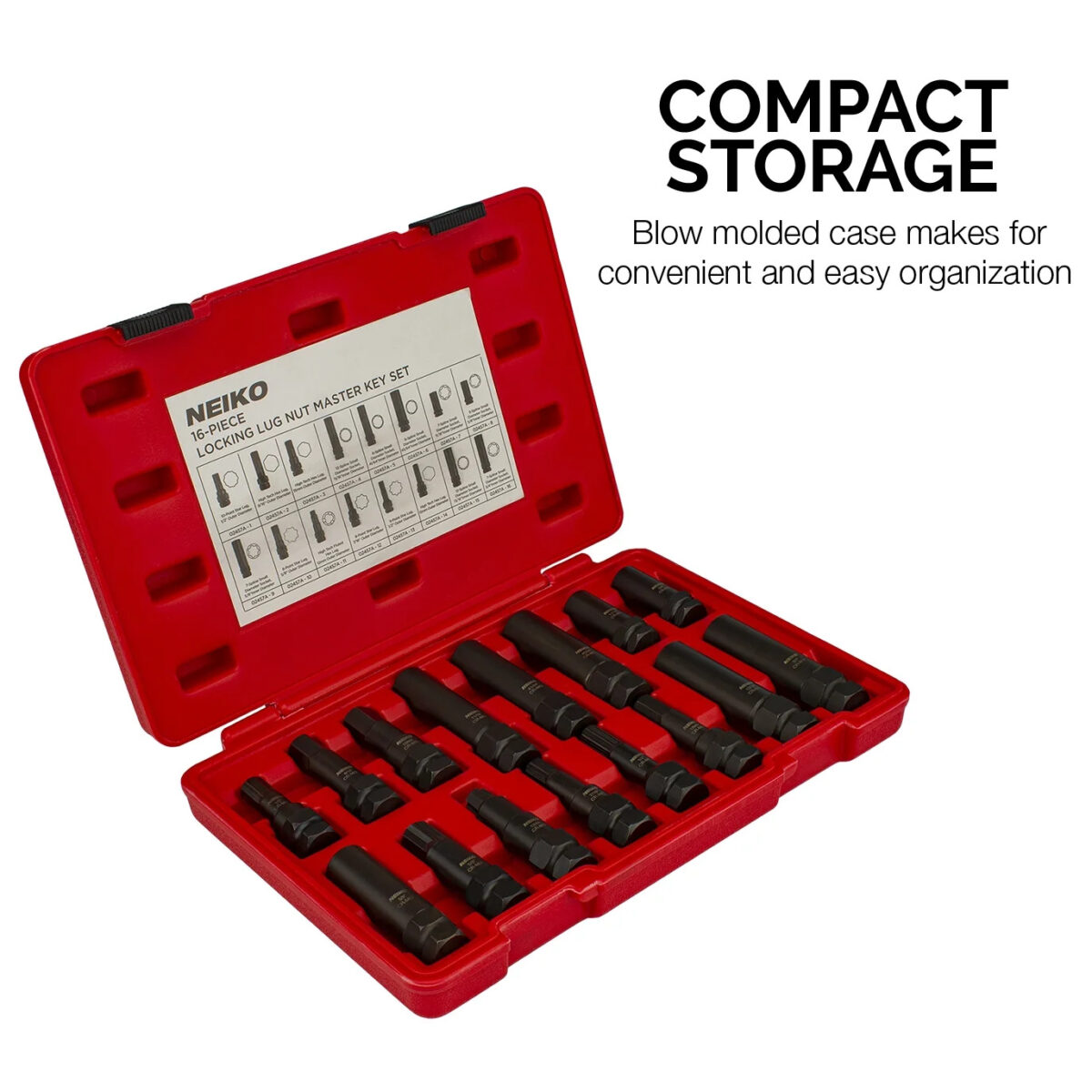 Neiko 02457A Lug-Nut Key Set, Wheel-Lock Removal Tool Kit for ...